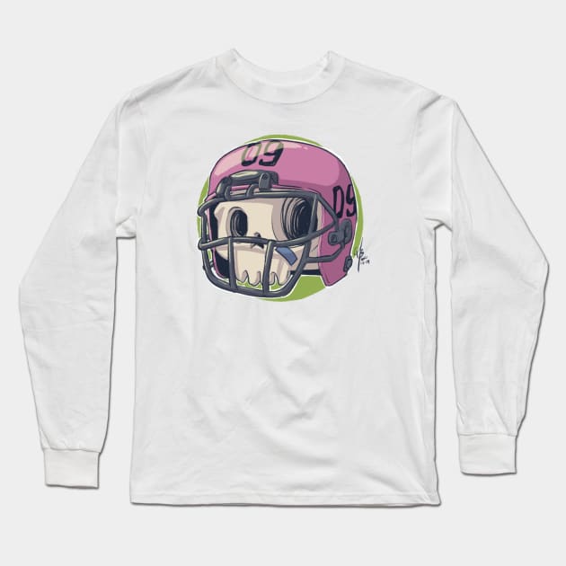 Skull Football Long Sleeve T-Shirt by MBGraphiX